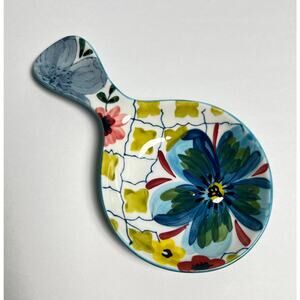 Anthropologie Sissinghurst Castle Spoon Rest Estudio Flores Hand Painted Cottage
